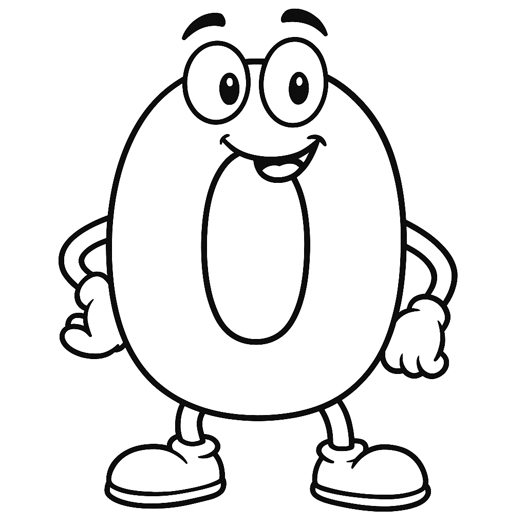 Número 0 para Colorir