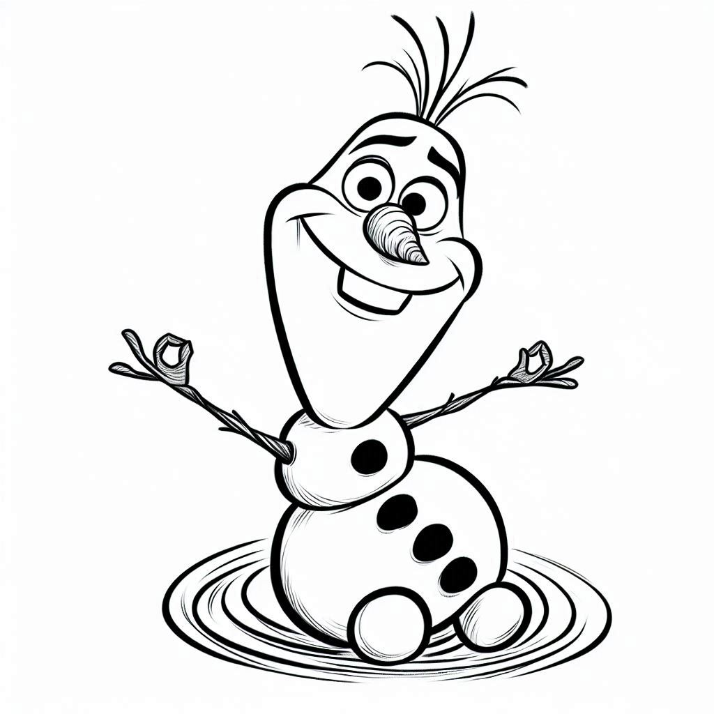 Olaf em Sua Pose Alegre de Inverno