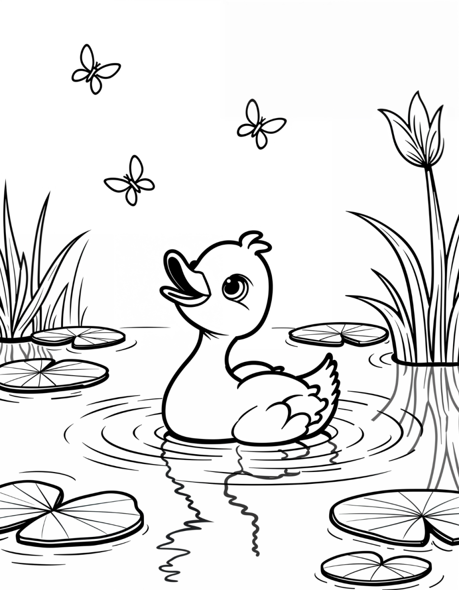Patinho Encantador no Lago