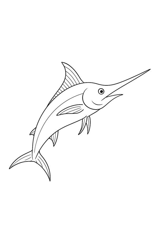 Peixe-Espada Majestoso para Colorir