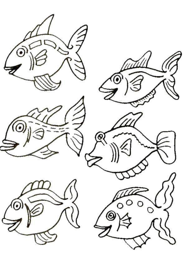 Peixes Divertidos Prontos para Colorir
