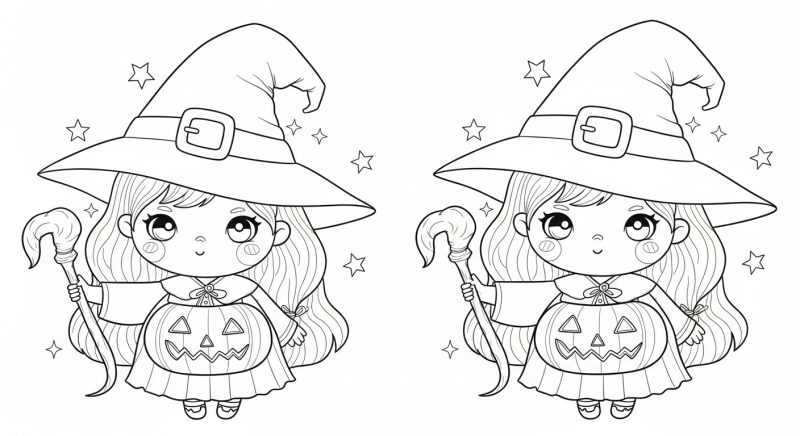 Pequenas Bruxinhas Prontas para o Halloween