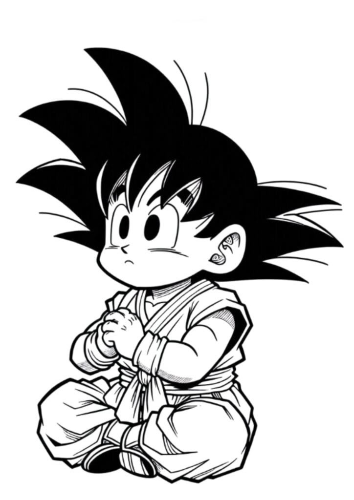 Pequeno Goku em Meditação