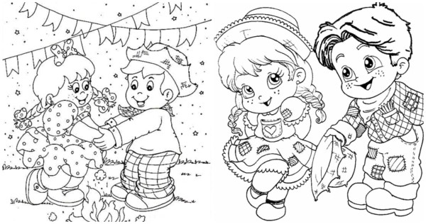 Personagens em Festa Junina Divertida