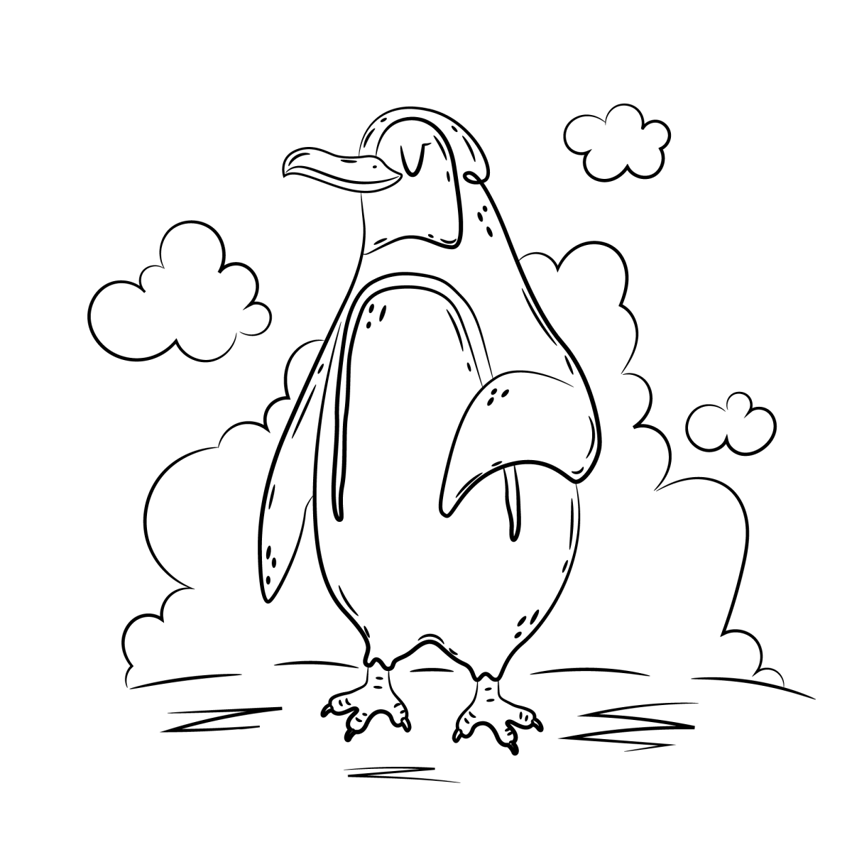 Pinguim Sereno no Campo