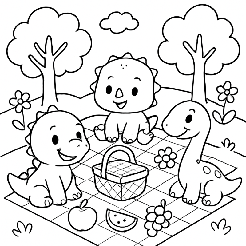 Piquenique Divertido com Dinossauros