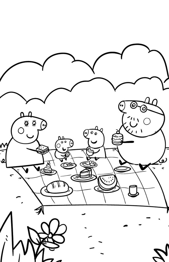 Piquenique Alegre com a Família Pig