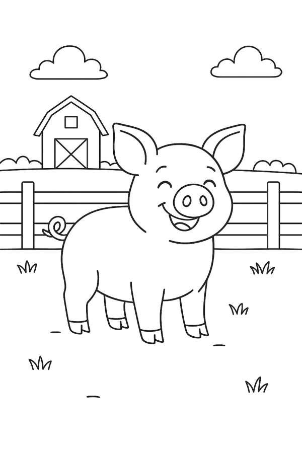 O Porquinho Alegre na Fazenda