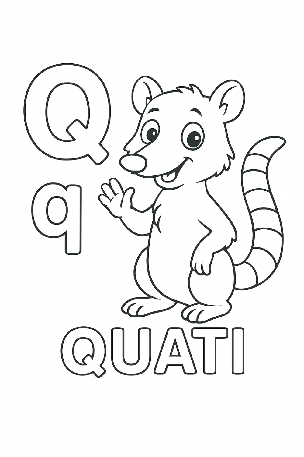 Q de Quati para Colorir