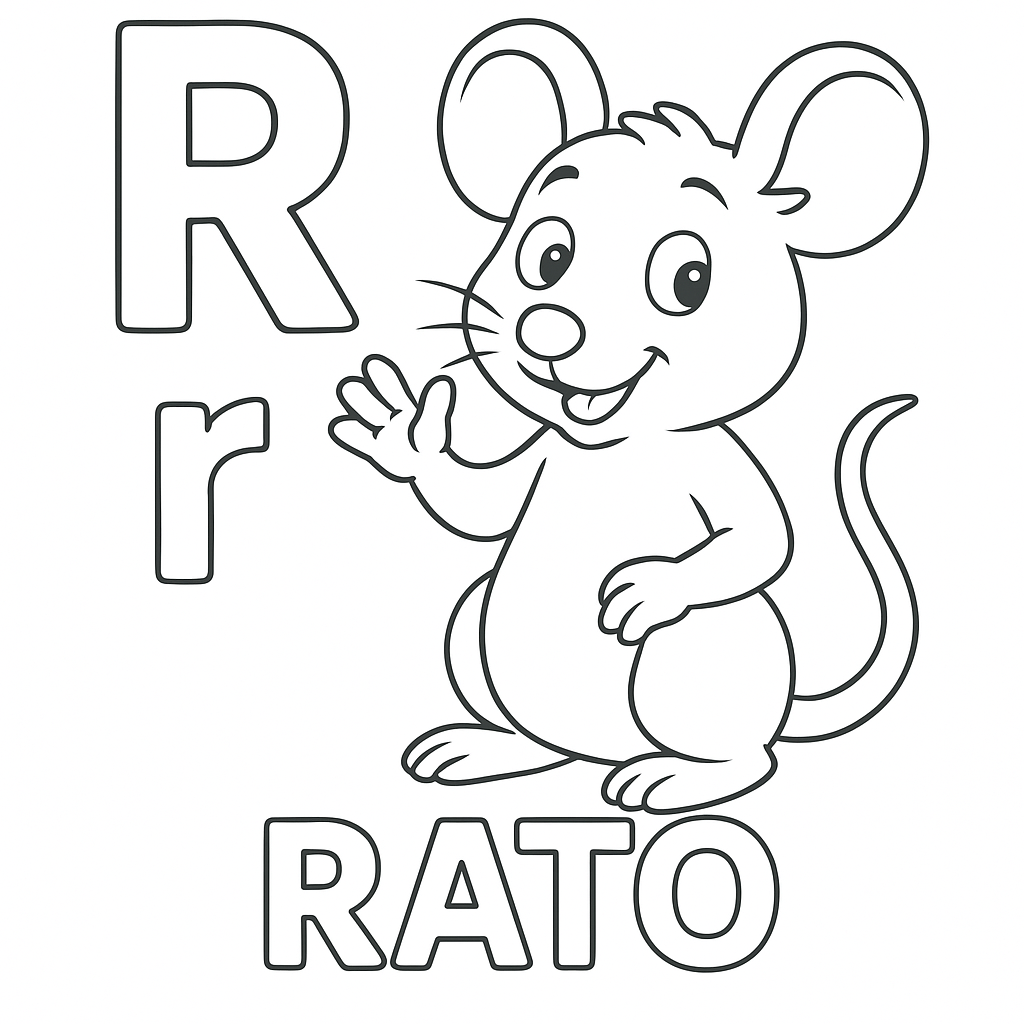 R de Rato para Colorir