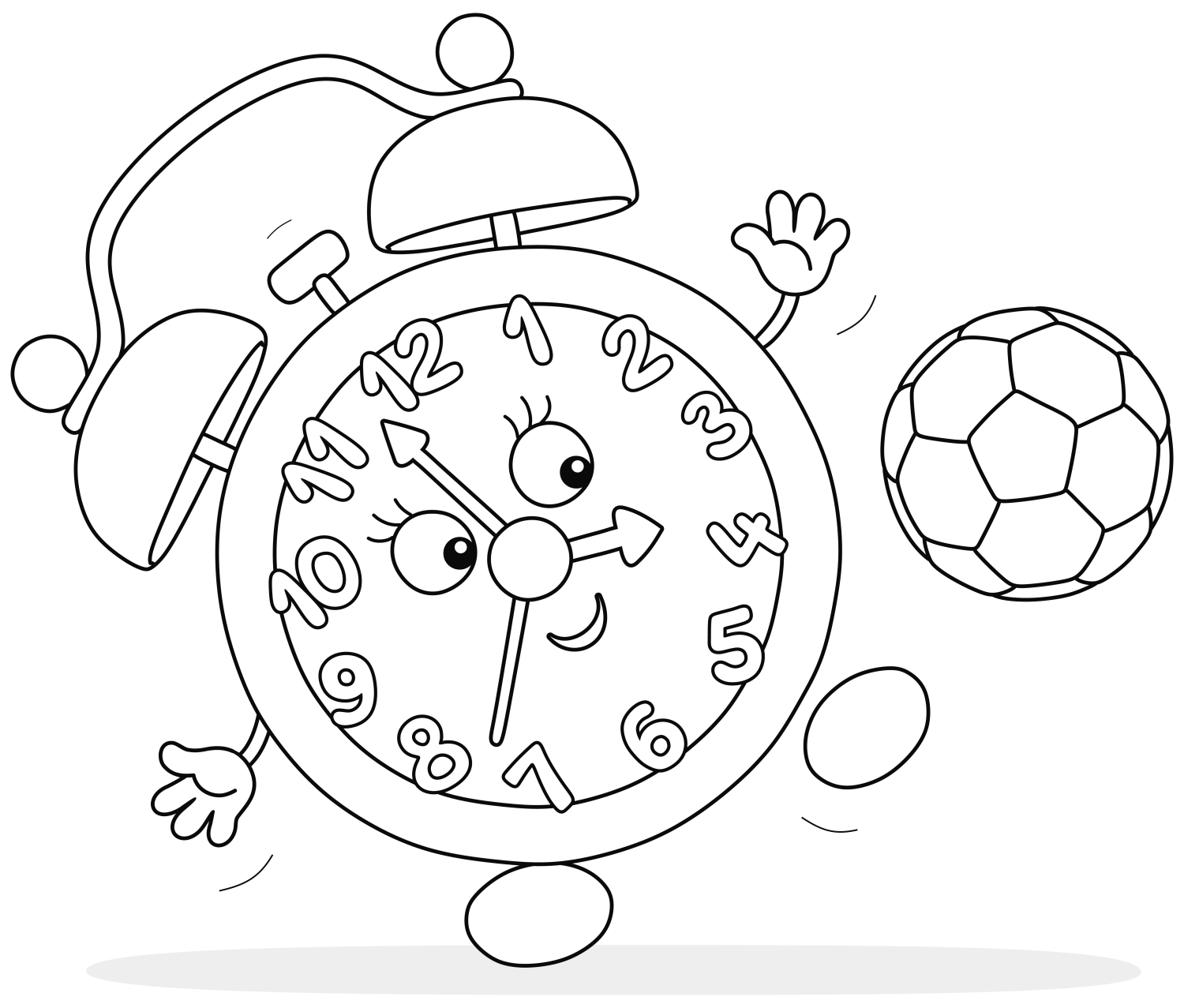 Relógio Divertido Jogando Futebol