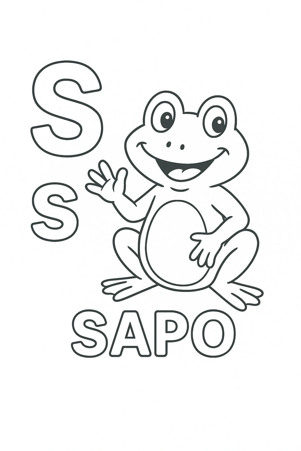 S de Sapo para Colorir