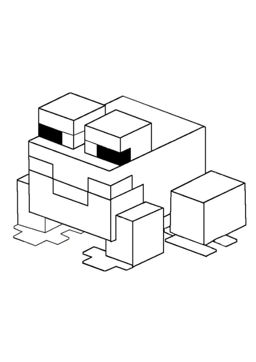 Desenho de Sapinho do Minecraft para imprimir e colorir