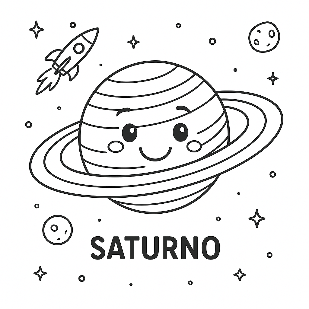 Saturno Kawaii no Espaço
