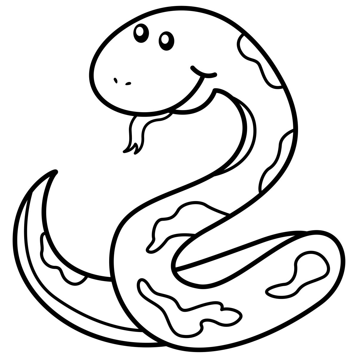 Serpente Sorridente para Colorir