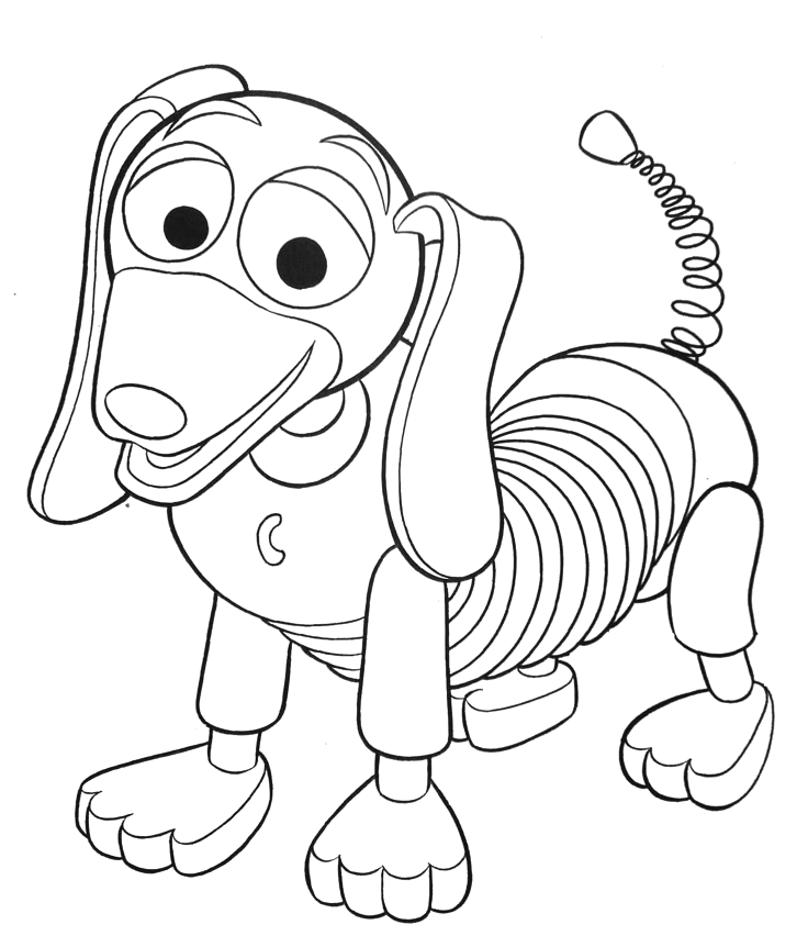 Desenho de Slinky, o cachorro de mola para imprimir e colorir