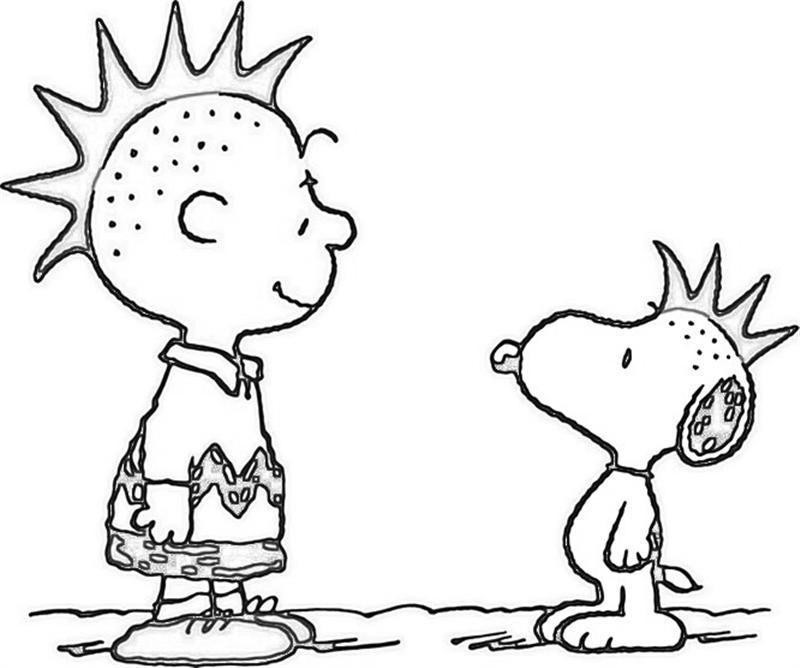 Snoopy e Charlie Brown em Estilo Punk