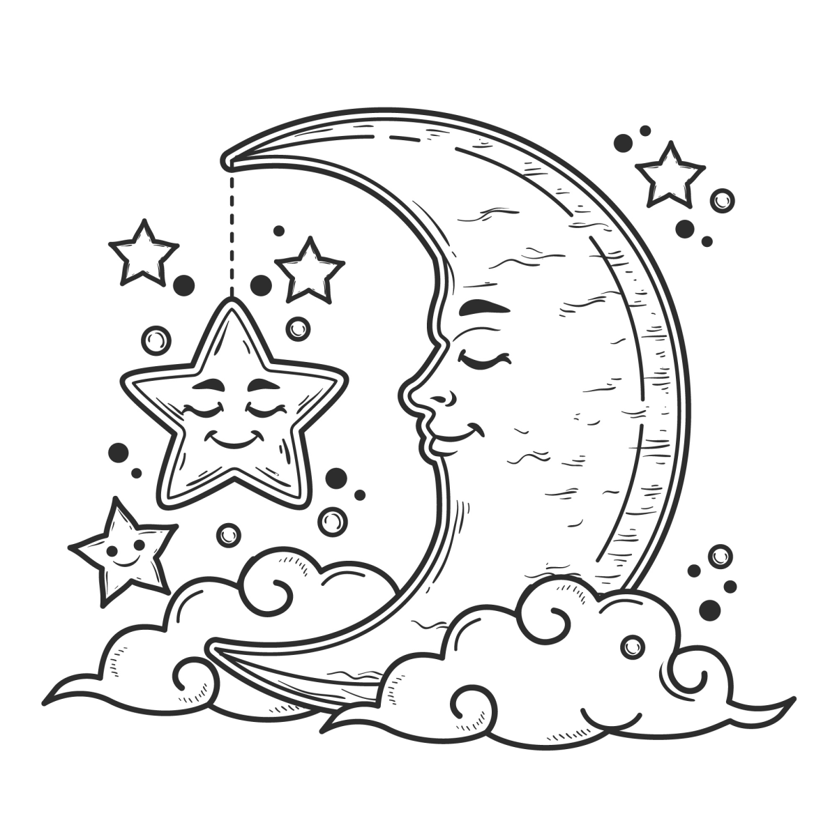 Sonho Estrelado: A Lua e Seus Companheiros