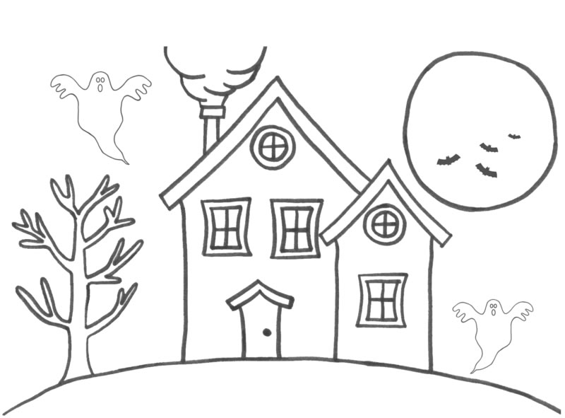 Spooky House Coloring Fun