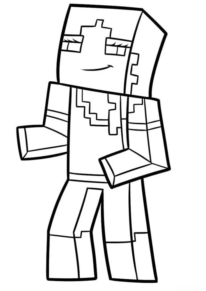 Desenho de Steve correndo para imprimir e colorir