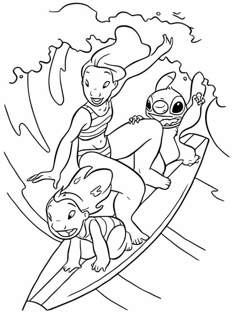 Surfando com Lilo, Nani e Stitch