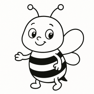 A Abelha Alegre Pronta para Colorir