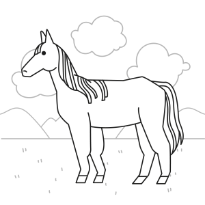 A Beleza de um Cavalo: Pronto para Colorir