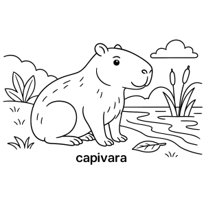A Capivara Tranquila na Natureza