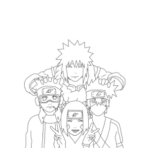 A Equipe Lendária de Naruto Pronta para Colorir