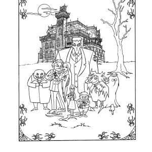 A mansão da Família Addams para colorir