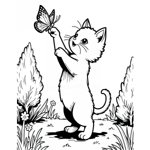 A Ternura do Gatinho com a Borboleta