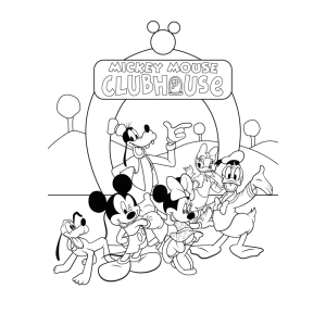 A turma do Mickey na Casa do Mickey Mouse para colorir