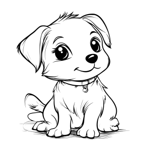 Adorável Cachorrinho Aguardando Cores