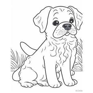 Adorável Cachorrinho para Colorir