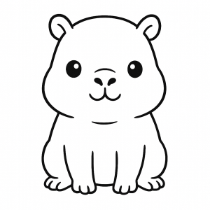 Adorável Capivara para Colorir