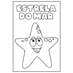 Alegre Estrela do Mar Pronta para Colorir