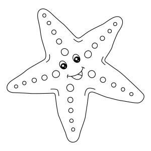 Alegre Estrela do Mar Pronta para Colorir