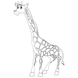 Alegre Girafa Pronta para Colorir