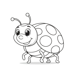 Alegre Joaninha para Colorir