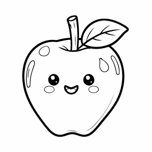 Alegre Maçã Kawaii