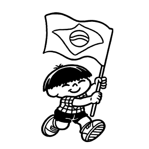 Alegria Brasileira: Personagem Icônico com a Bandeira