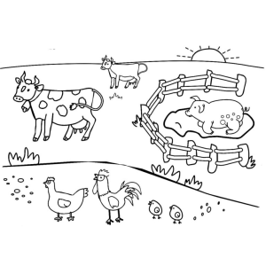Animais da Fazenda ao Amanhecer