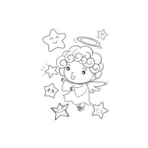 Anjinho Brincalhão e Estrelas Sorridentes
