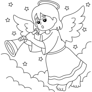 Anjo Celestial com Trombeta