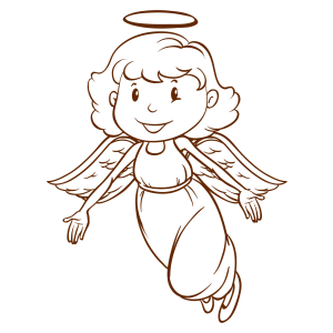 Anjo Encantador Pronto para Colorir
