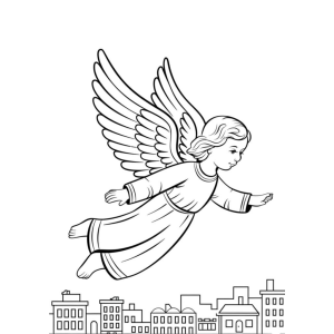 Anjo Gracioso Sobrevoando a Cidade