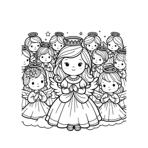 Anjos Encantadores para Colorir