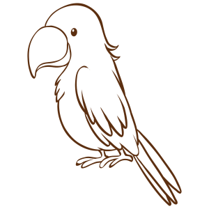 Arara de cauda longa para colorir