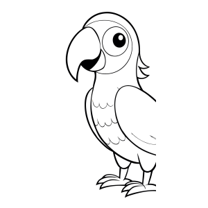 Arara pequena de pé para colorir