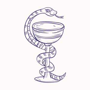 Arte Elegante do Caduceu com Cobra